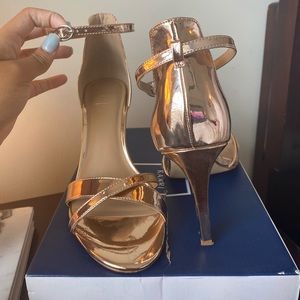Rose Gold strap sandal heels